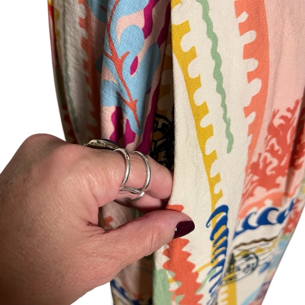 Zara New Woman High-Waist Midi Patchwork Print Cape Resort Skirt — Size Medium - Picture 6 of 13